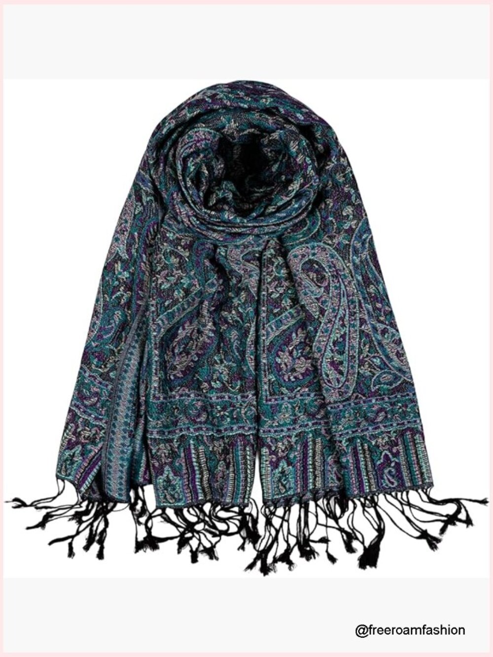 Reversible Pashmina Shawl Wrap Soft Silky Scarf for Women
